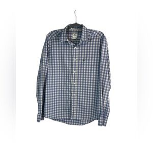Lactose men’s modern fit purple‎ gingham long sleeve button down size 42 large